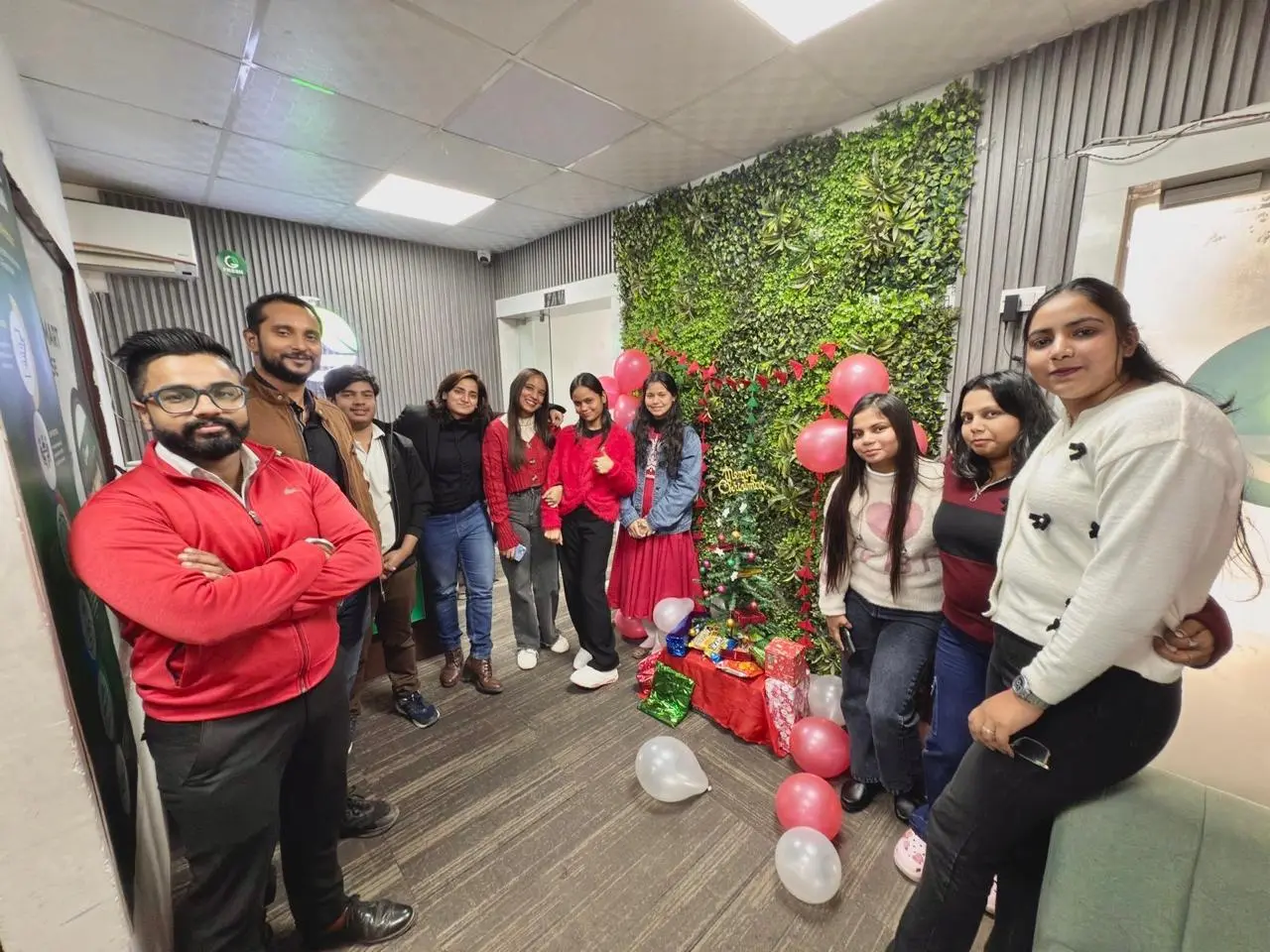 G Fresh Mart team celebrating Christmas at the Noida head office